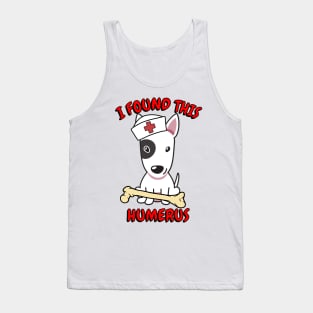 Funny bull terrier tells a lame joke Tank Top